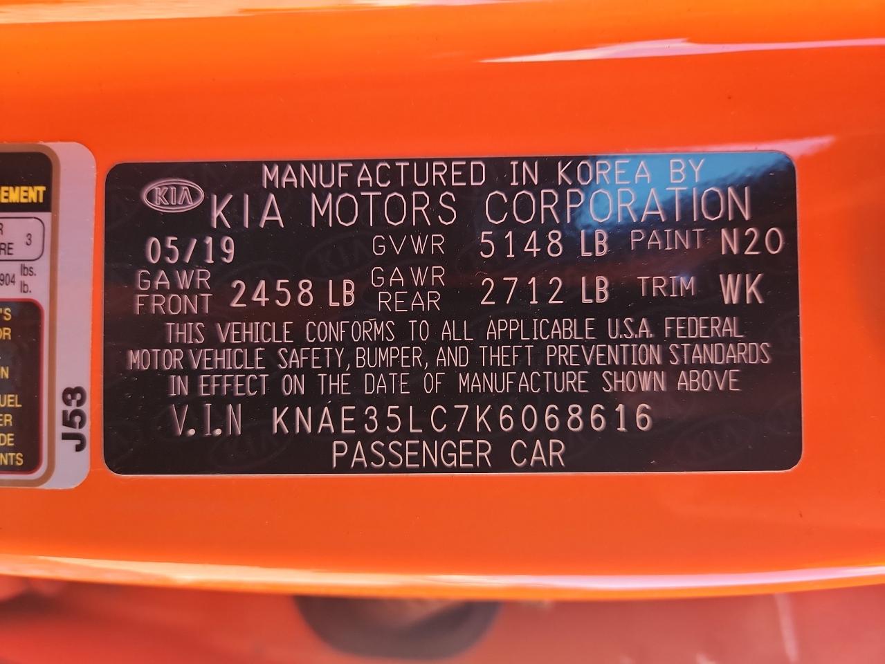 2019 Kia Stinger Gt VIN: KNAE35LC7K6068616 Lot: 85128975