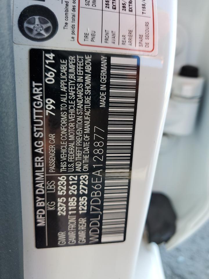 2014 Mercedes-Benz Cls 550 VIN: WDDLJ7DB6EA128877 Lot: 89483605