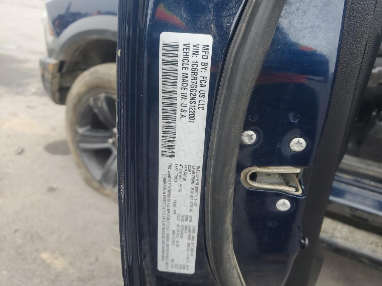 2022 Ram 1500 Classic Slt VIN: 1C6RR7GG2NS122001 Lot: 90418525