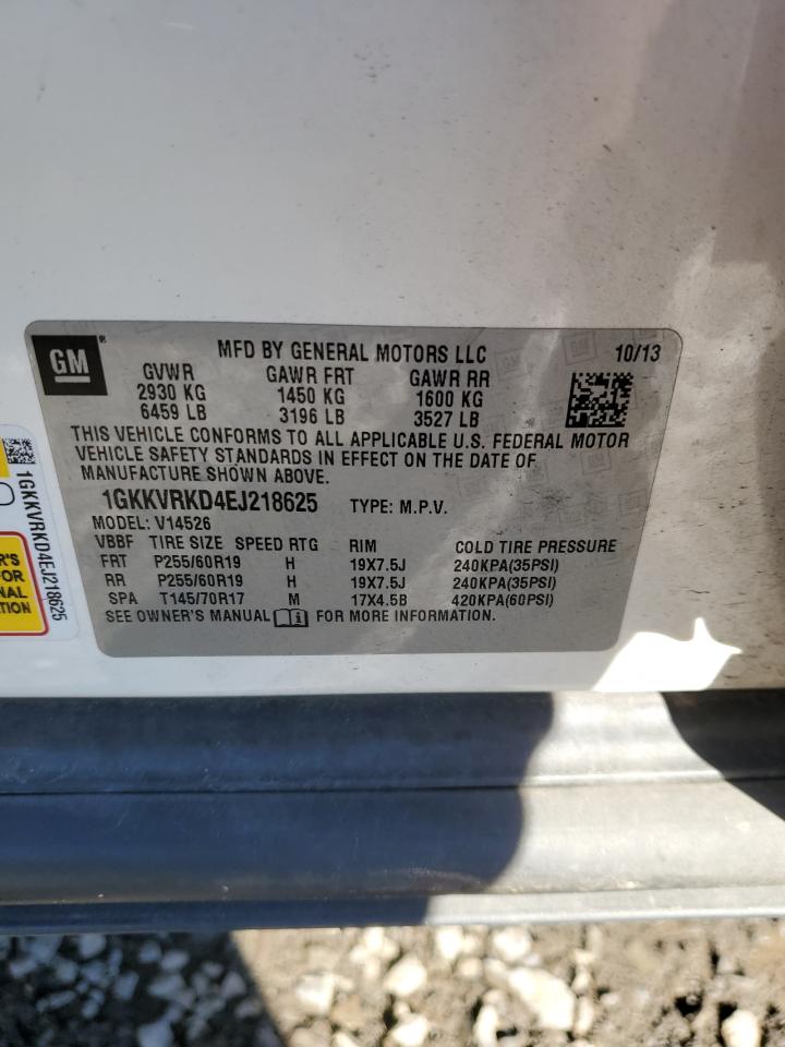 2014 GMC Acadia Slt-1 VIN: 1GKKVRKD4EJ218625 Lot: 82356585