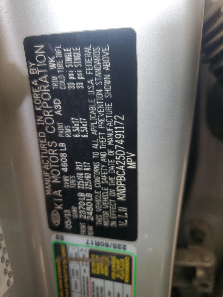 2013 Kia Sportage Lx VIN: KNDPBCA25D7491172 Lot: 84430525