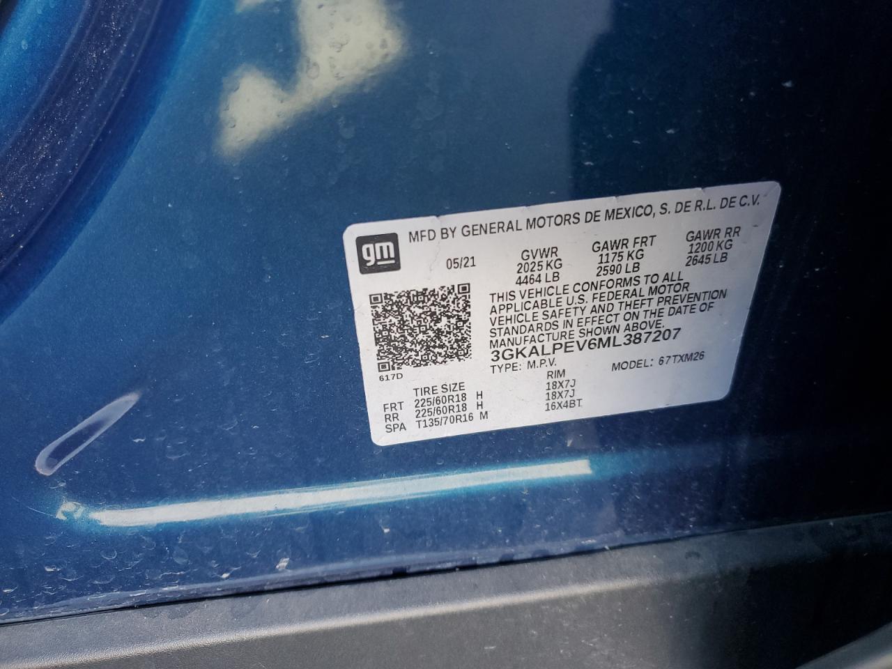 2021 GMC Terrain Slt VIN: 3GKALPEV6ML387207 Lot: 85243275