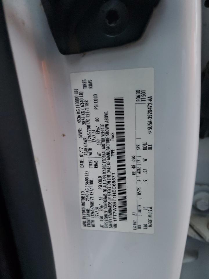 2017 Ford F250 Super Duty VIN: 1FT7W2BT1HEC68571 Lot: 84837595