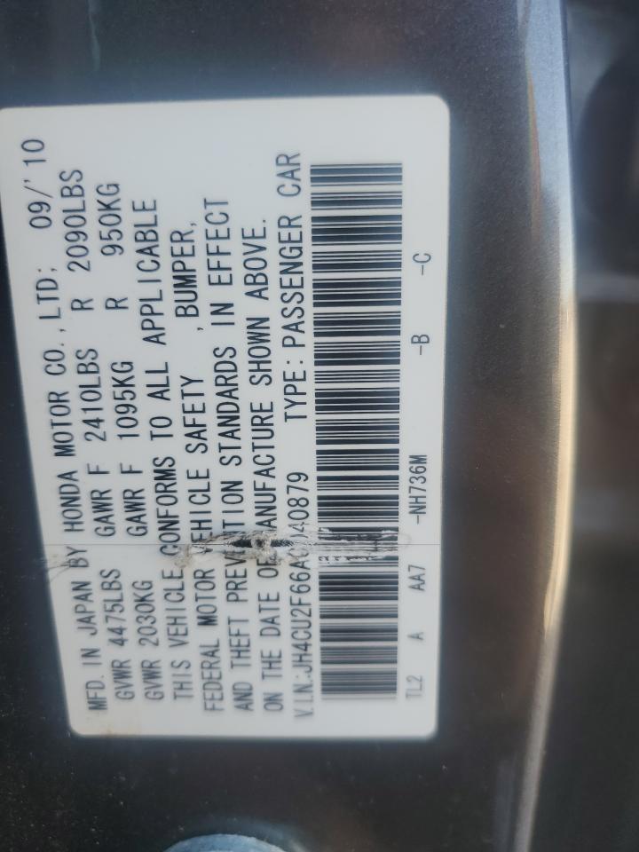 2010 Acura Tsx VIN: JH4CU2F66AC040879 Lot: 89458755