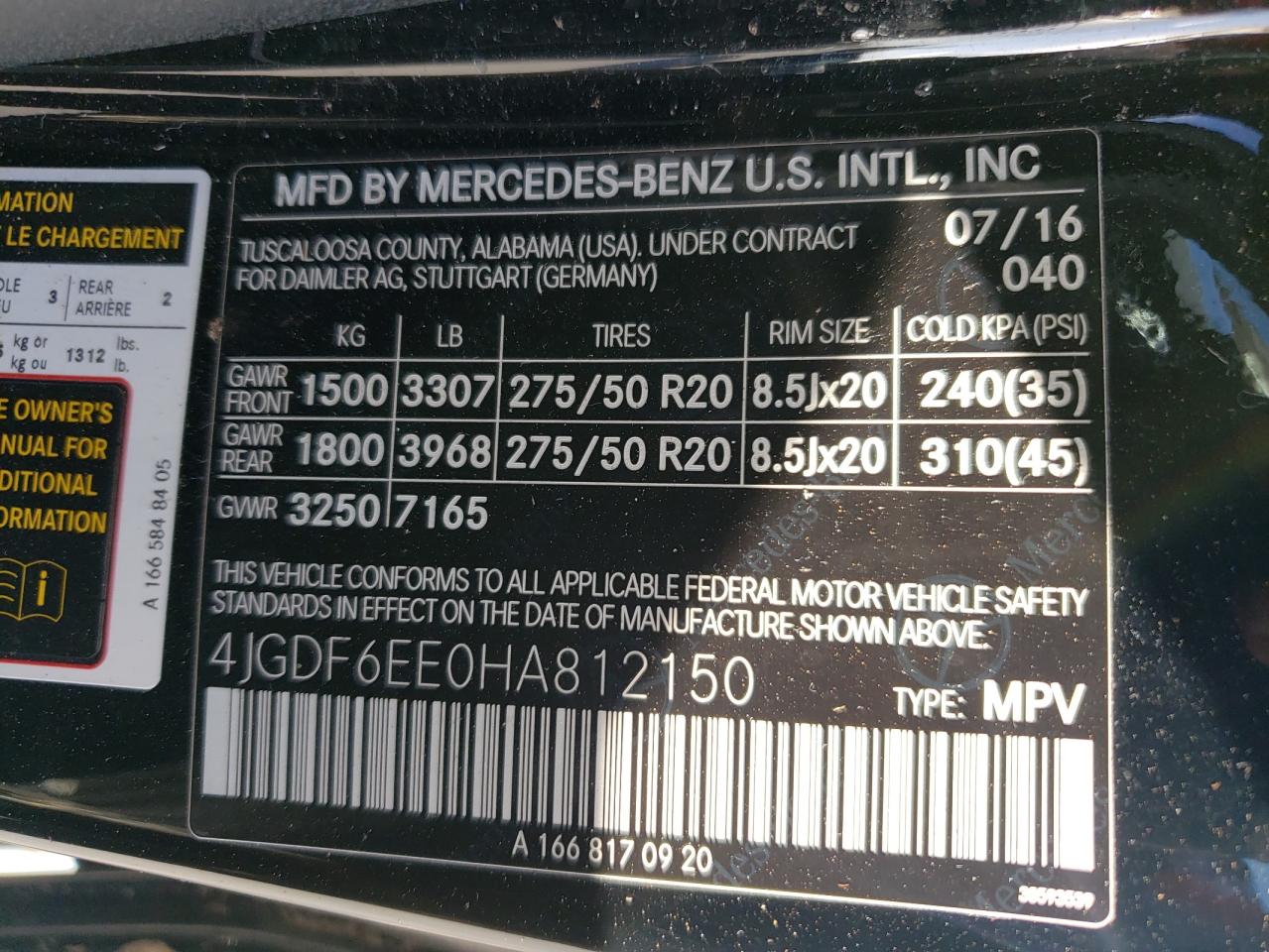 2017 Mercedes-Benz Gls 450 4Matic VIN: 4JGDF6EE0HA812150 Lot: 82005555