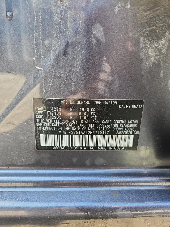 2017 Subaru Impreza VIN: 4S3GTAA62H3740447 Lot: 85336655