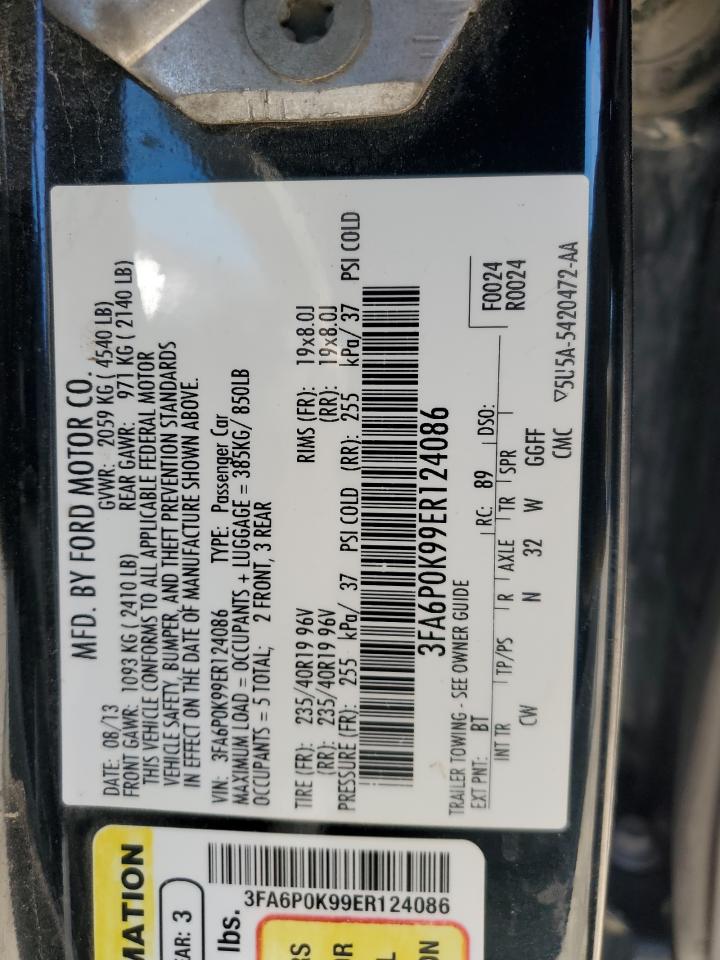 2014 Ford Fusion Titanium VIN: 3FA6P0K99ER124086 Lot: 82634235