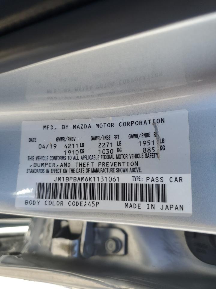 2019 Mazda 3 Select VIN: JM1BPBAM6K1131061 Lot: 90870395