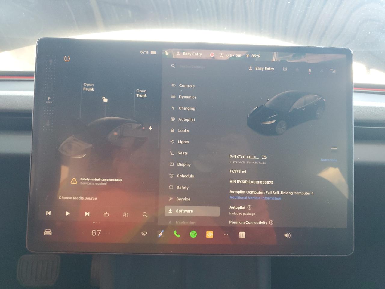 2024 Tesla Model 3 VIN: 5YJ3E1EA5RF858875 Lot: 89874265