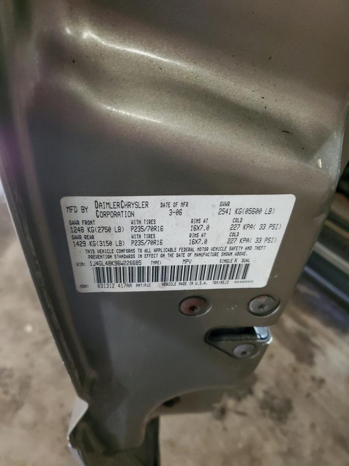 2006 Jeep Liberty Sport VIN: 1J4GL48K96W226685 Lot: 85713945