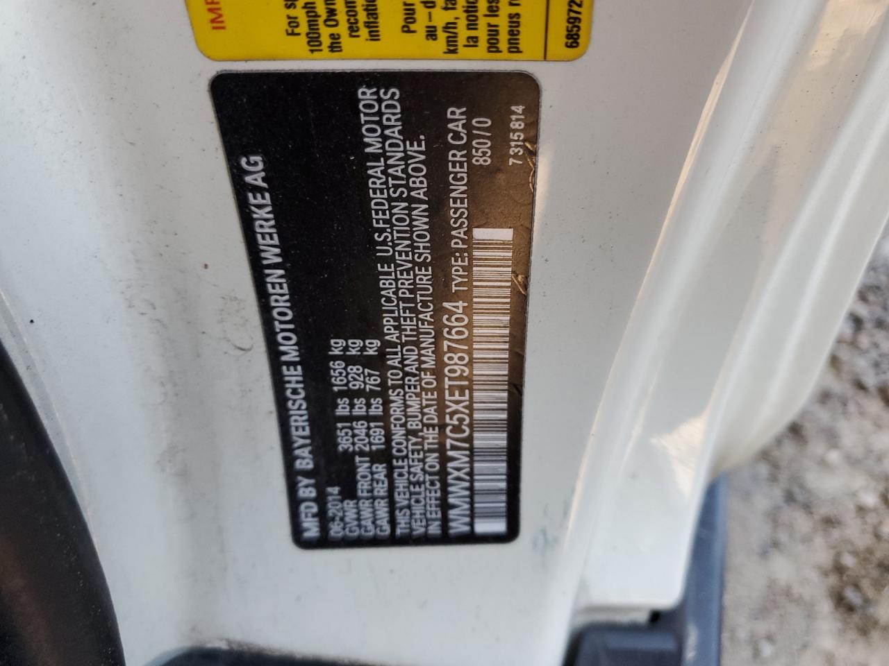 2014 Mini Cooper S VIN: WMWXM7C5XET987664 Lot: 86223535