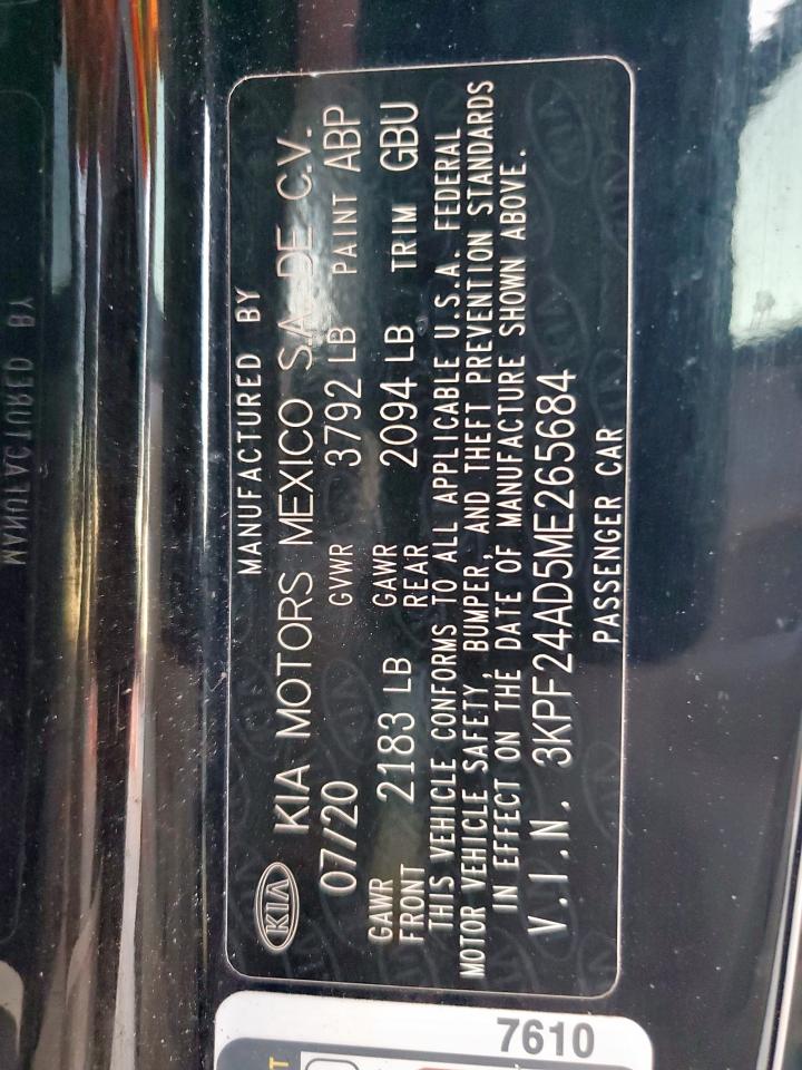 2021 Kia Forte Fe VIN: 3KPF24AD5ME265684 Lot: 90929225