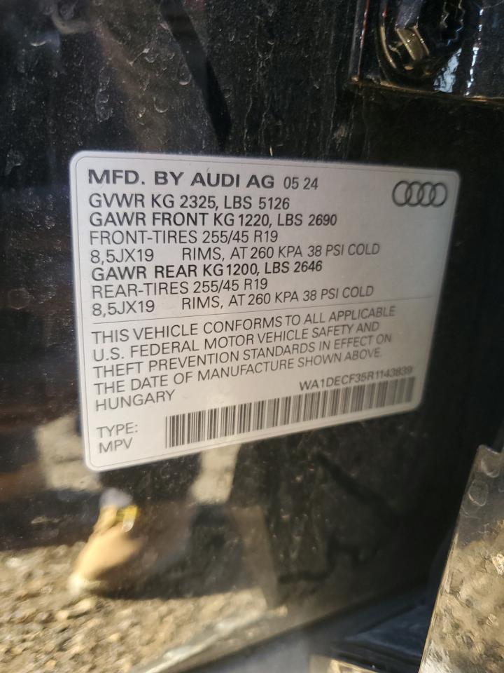 2024 Audi Q3 Premium S Line 45 VIN: WA1DECF35R1143839 Lot: 89819635