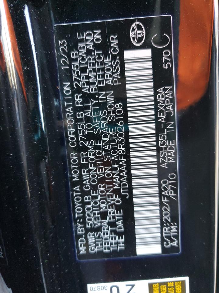 2024 Toyota Crown Xle VIN: JTDAAAAF8R3026108 Lot: 86089955