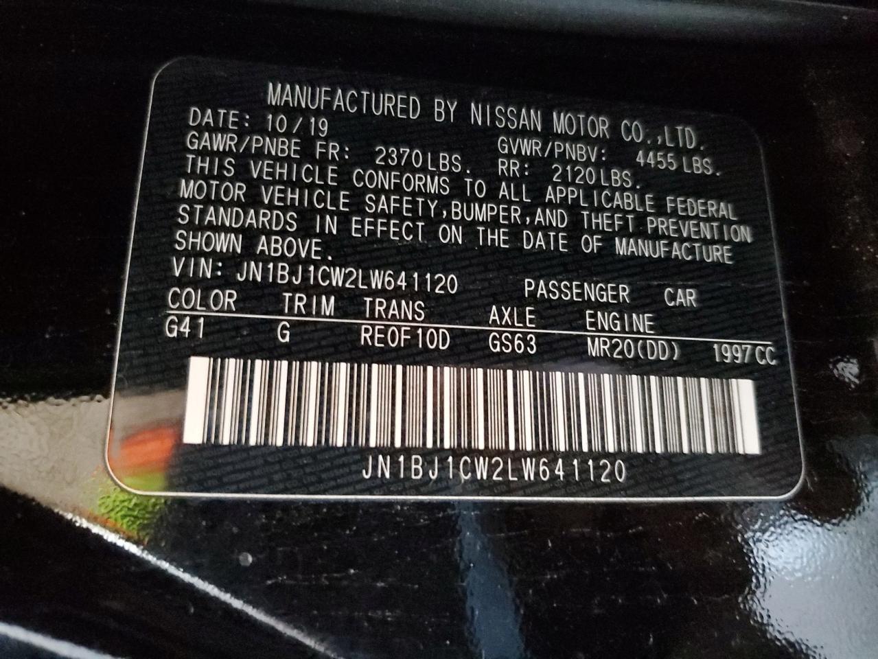 2020 Nissan Rogue Sport S VIN: JN1BJ1CW2LW641120 Lot: 86533695