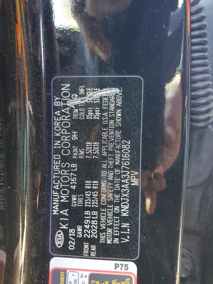 2018 Kia Soul ! VIN: KNDJX3AA3J7616082 Lot: 87295095