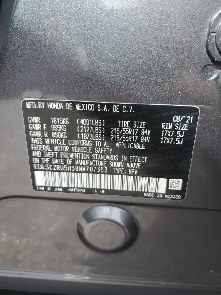 2022 Honda Hr-V Lx VIN: 3CZRU5H38NM707353 Lot: 82275115