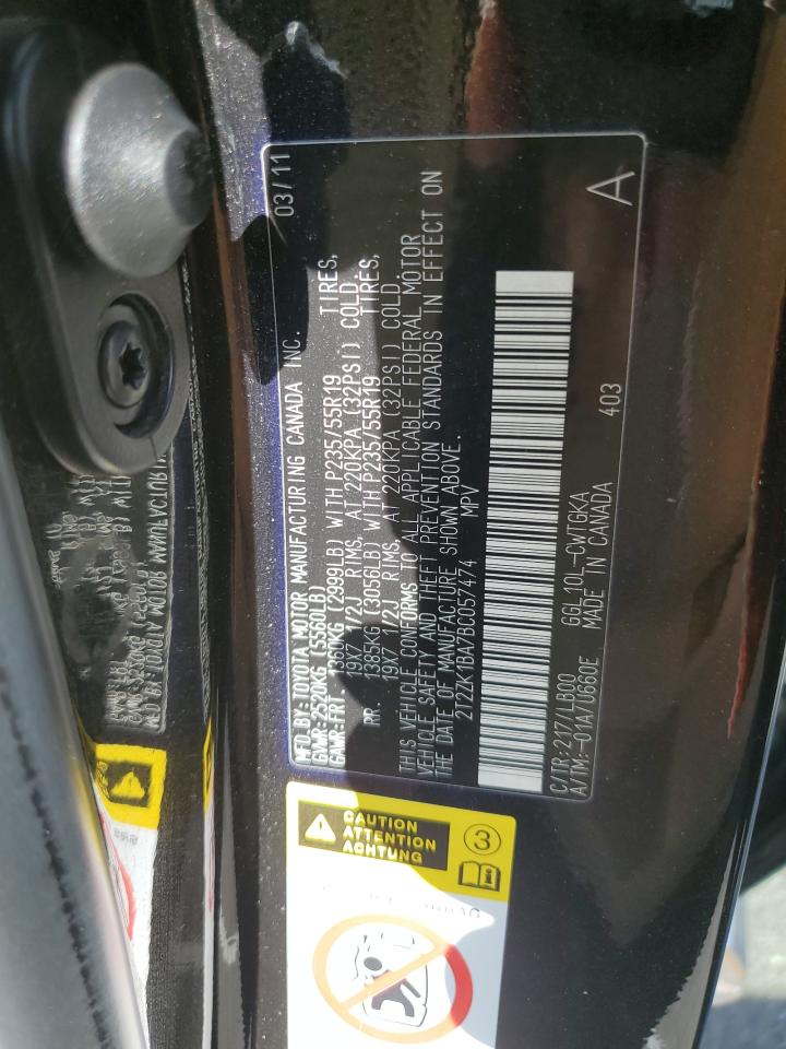 2011 Lexus Rx 350 VIN: 2T2ZK1BA7BC057474 Lot: 82319375