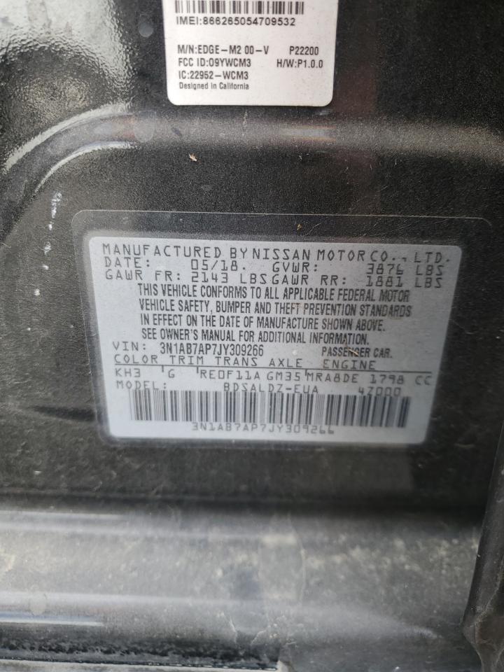 2018 Nissan Sentra S VIN: 3N1AB7AP7JY309266 Lot: 86305695