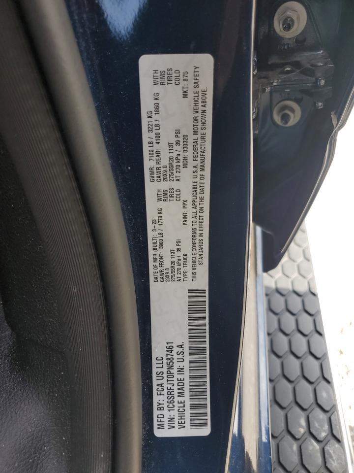 2023 Ram 1500 Laramie VIN: 1C6SRFJT0PN587461 Lot: 85912915