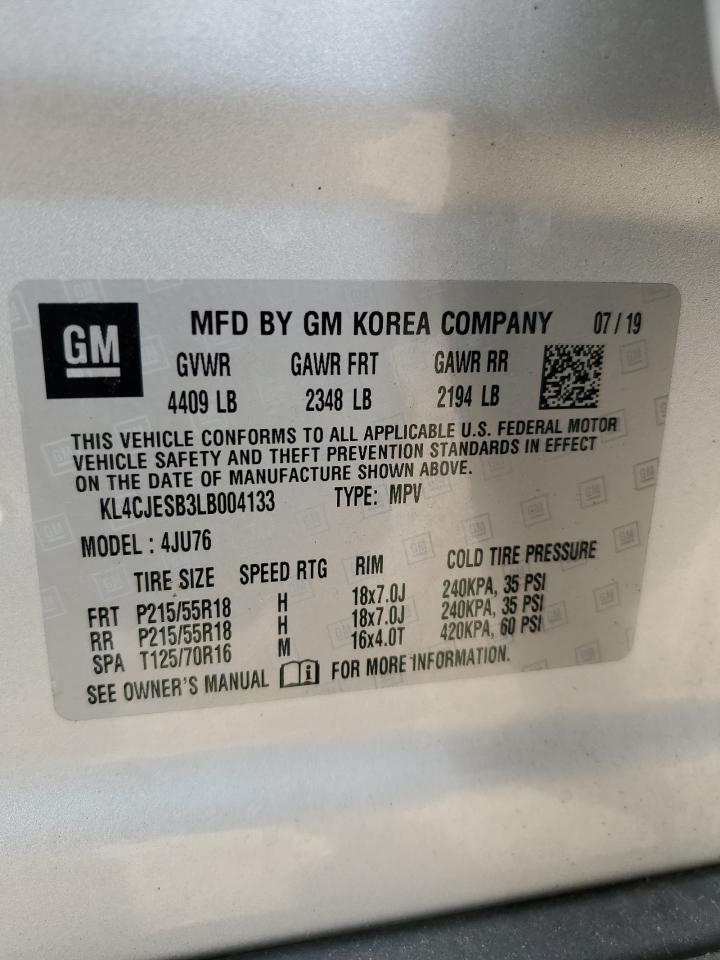 2020 Buick Encore Preferred VIN: KL4CJESB3LB004133 Lot: 87220155