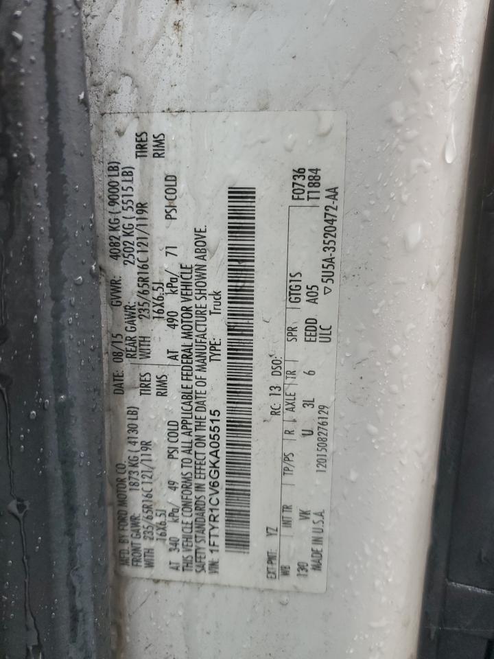 2016 Ford Transit T-250 VIN: 1FTYR1CV6GKA05515 Lot: 86603535