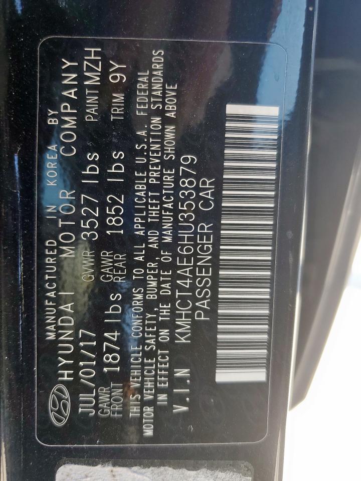 2017 Hyundai Accent Se VIN: KMHCT4AE6HU353879 Lot: 86433135
