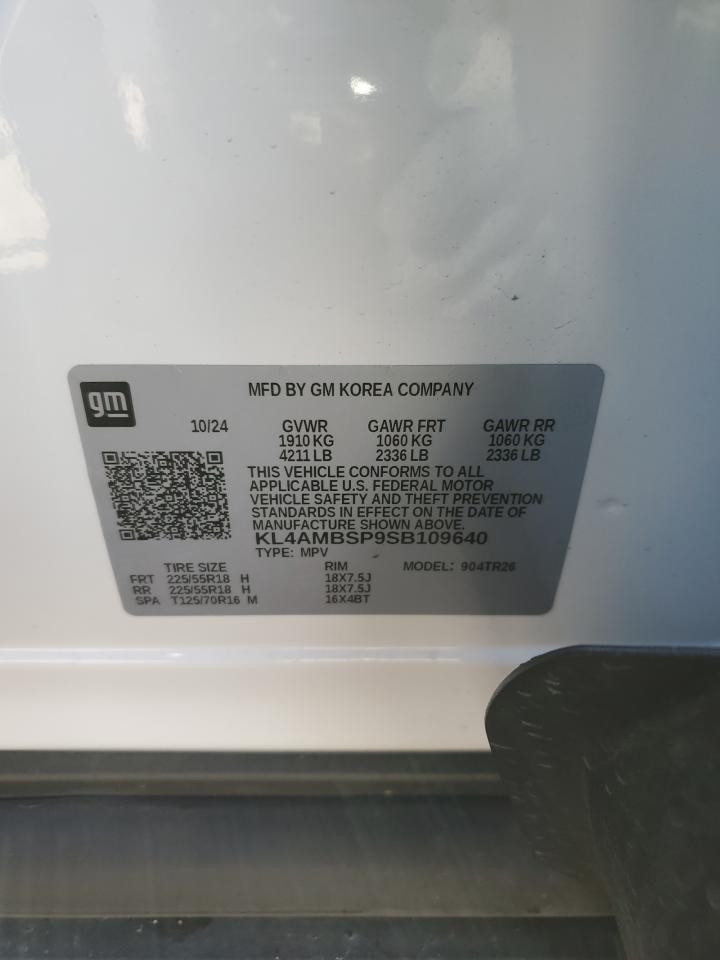 2025 Buick Encore Gx Preferred VIN: KL4AMBSP9SB109640 Lot: 82412055