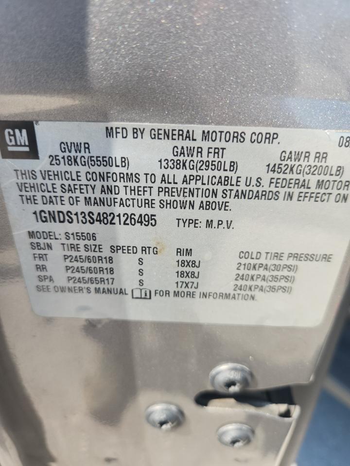 2008 Chevrolet Trailblazer Ls VIN: 1GNDS13S482126495 Lot: 85143505