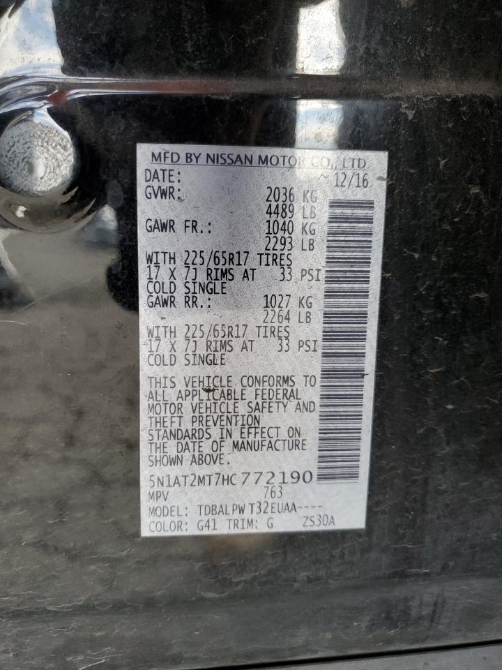 2017 Nissan Rogue S VIN: 5N1AT2MT7HC772190 Lot: 86247715