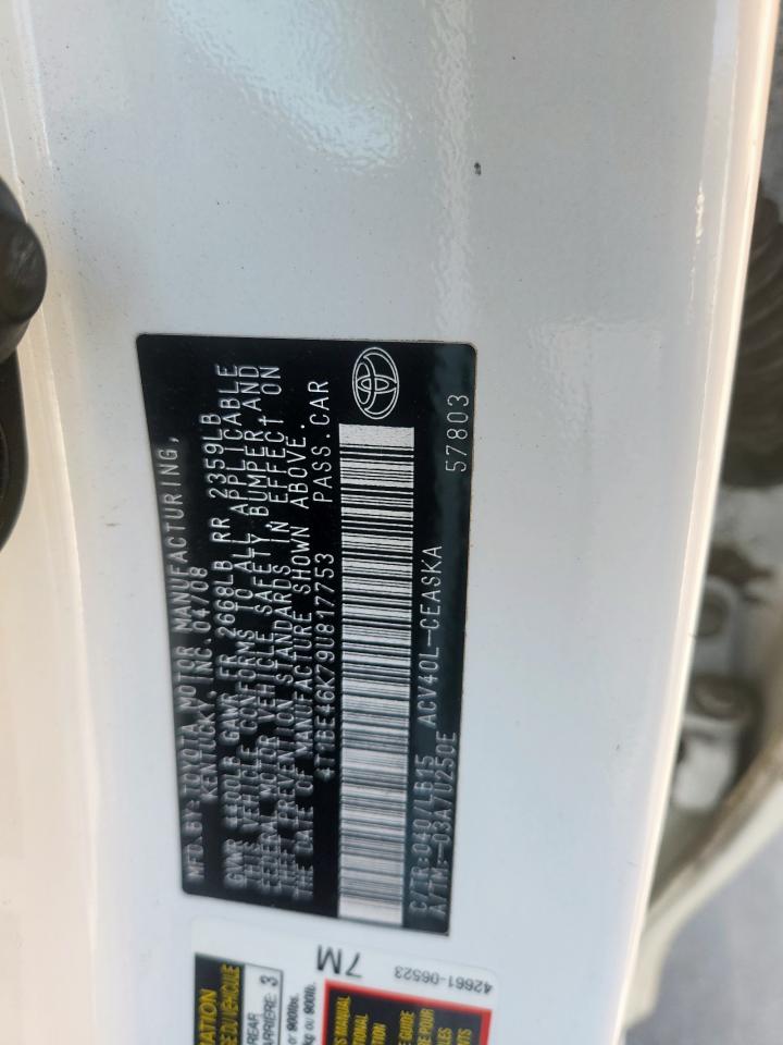 2009 Toyota Camry VIN: 4T1BE46K79U817753 Lot: 82429325