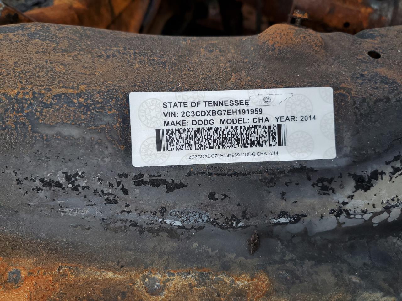 2014 Dodge Charger Se VIN: 2C3CDXBG7EH191959 Lot: 58728685