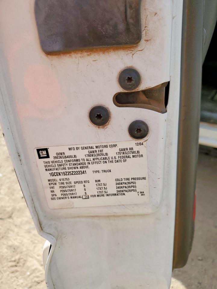 2005 Chevrolet Silverado K1500 VIN: 1GCEK19Z25Z222341 Lot: 81864095