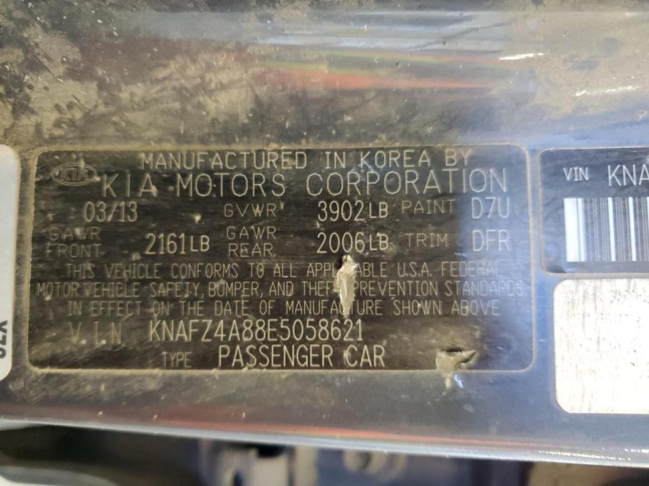 KNAFZ4A88E5058621 2014 Kia Forte Ex