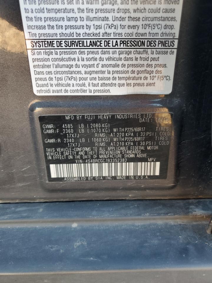 2011 Subaru Outback 2.5I Premium VIN: 4S4BRCGC7B3357382 Lot: 90611215