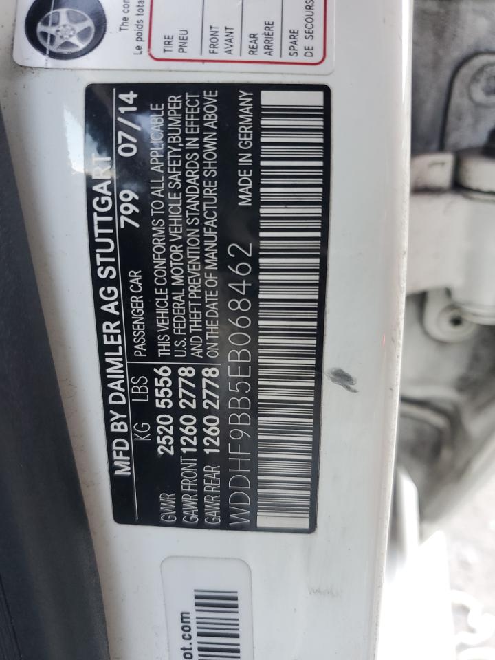 2014 Mercedes-Benz E 550 4Matic VIN: WDDHF9BB5EB068462 Lot: 85136525