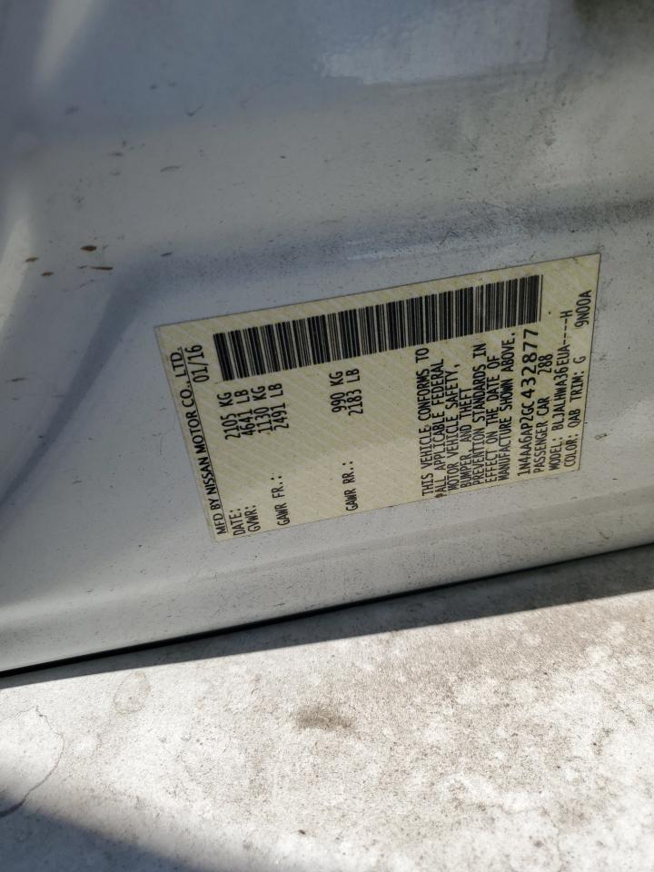 2016 Nissan Maxima 3.5S VIN: 1N4AA6AP2GC432877 Lot: 89450505