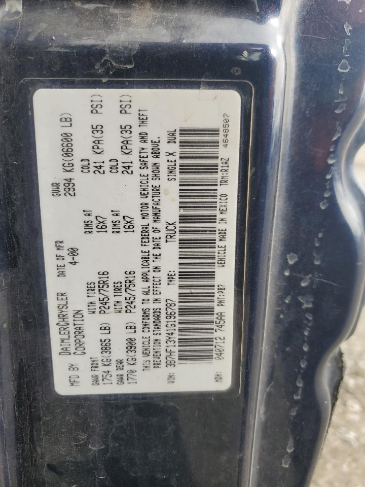 2001 Dodge Ram 1500 VIN: 3B7HF13Y41G196787 Lot: 81965385