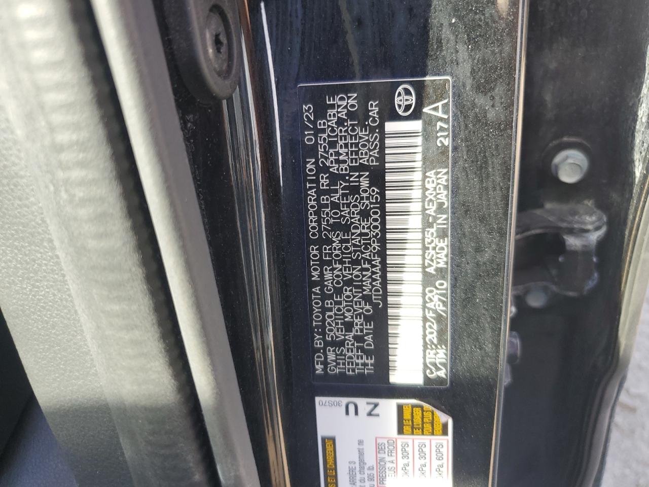 2023 Toyota Crown Xle VIN: JTDAAAAF9P3000159 Lot: 82610435