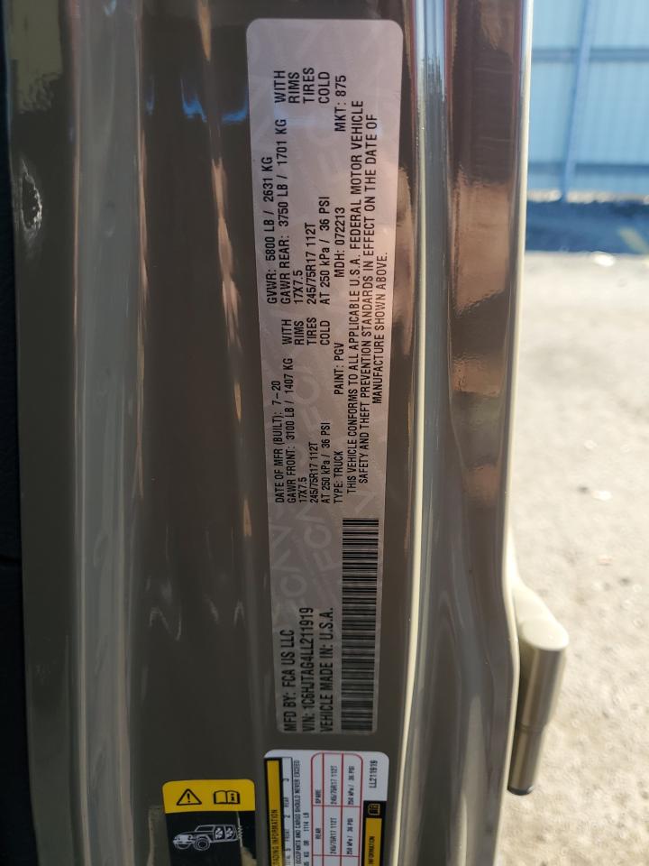 2020 Jeep Gladiator Sport VIN: 1C6HJTAG4LL211919 Lot: 85278745