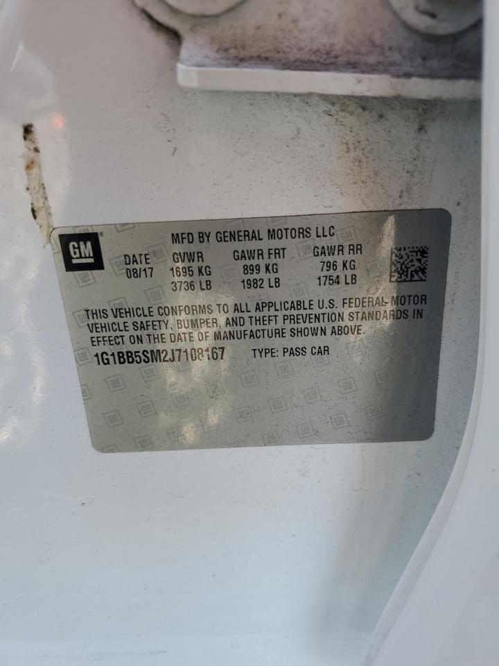 2018 Chevrolet Cruze Ls VIN: 1G1BB5SM2J7108167 Lot: 85576675