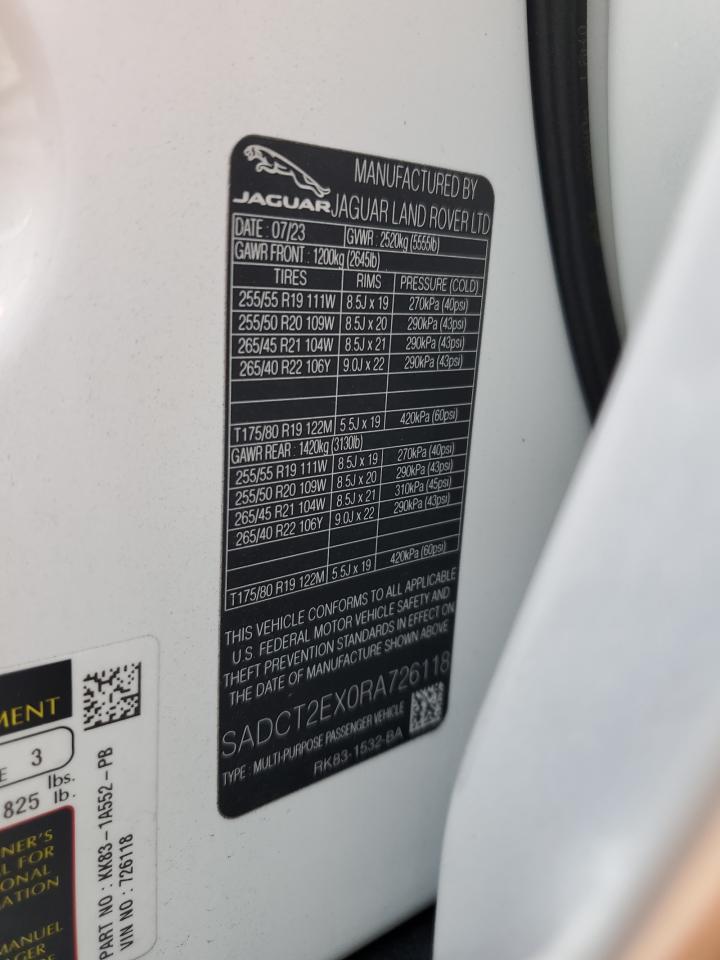 2024 Jaguar F-Pace R-Dynamic S VIN: SADCT2EX0RA726118 Lot: 90428455