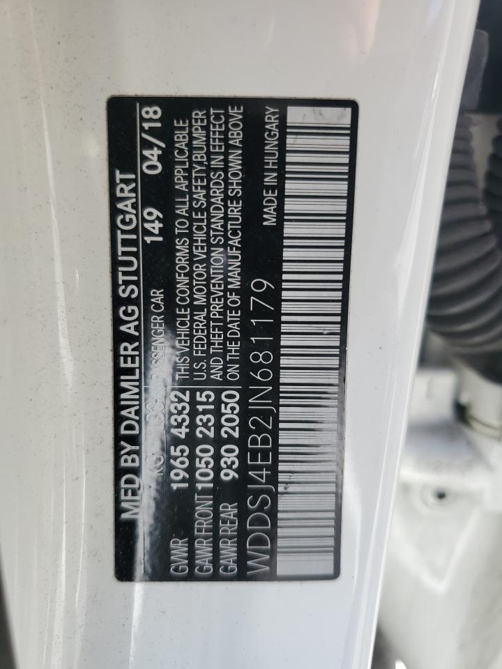 2018 Mercedes-Benz Cla 250 VIN: WDDSJ4EB2JN681179 Lot: 90317275