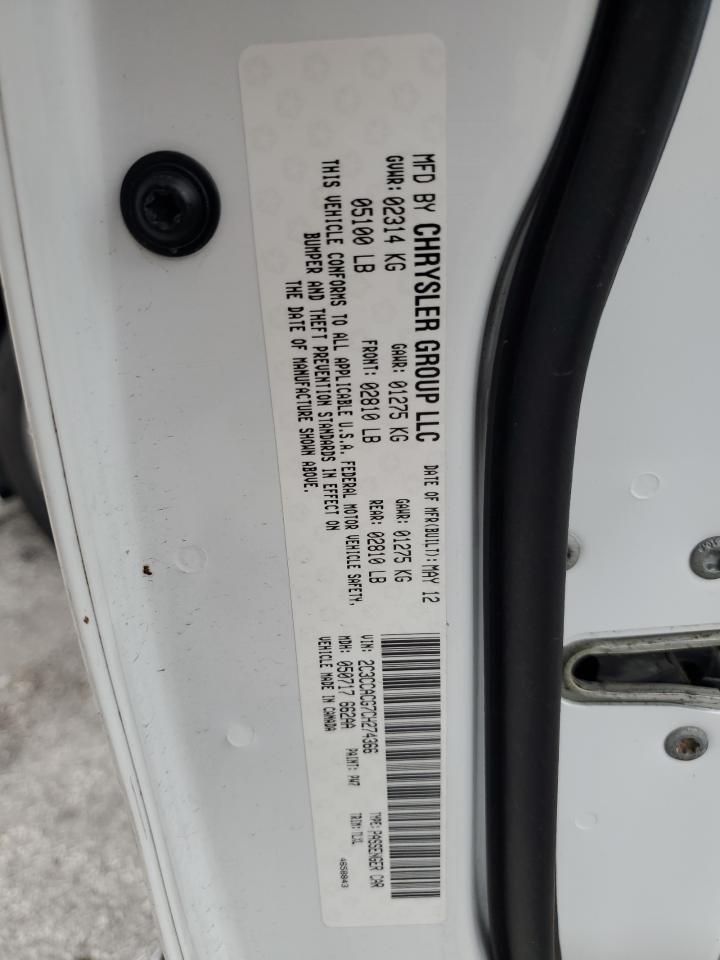 2012 Chrysler 300 Limited VIN: 2C3CCACG7CH274366 Lot: 90381945