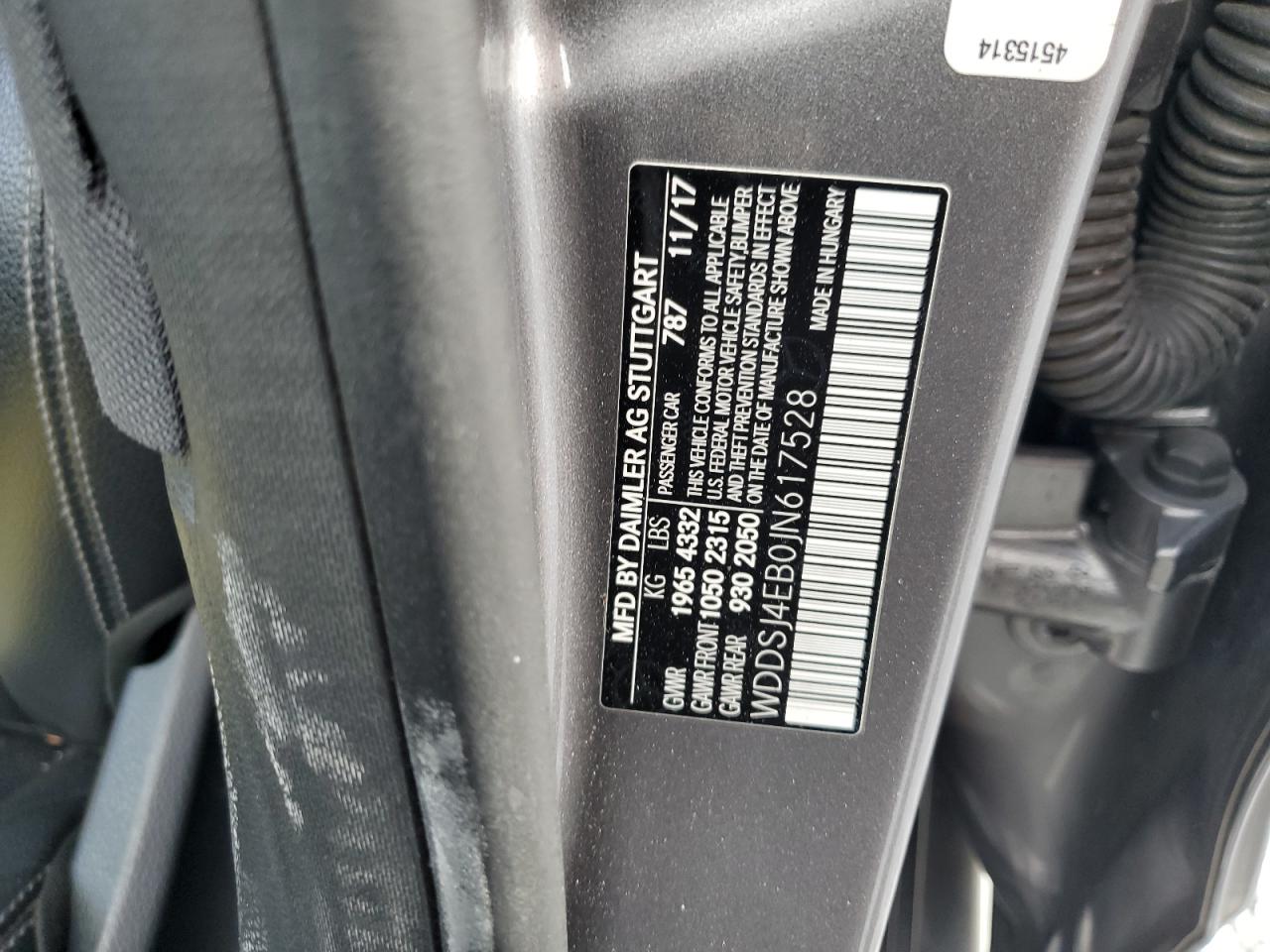 2018 Mercedes-Benz Cla 250 VIN: WDDSJ4EB0JN617528 Lot: 84625835