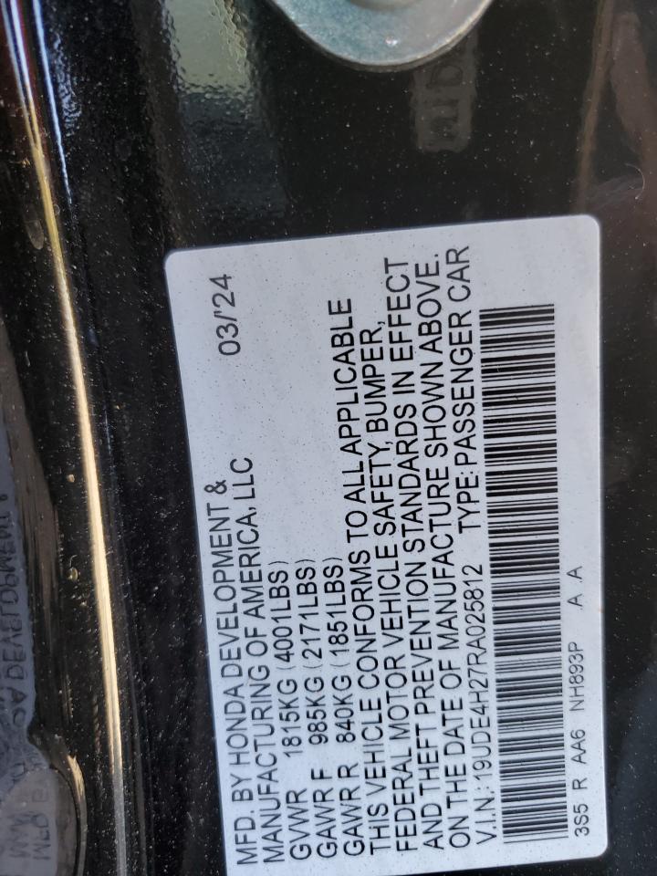 2024 Acura Integra VIN: 19UDE4H27RA02812 Lot: 82527045