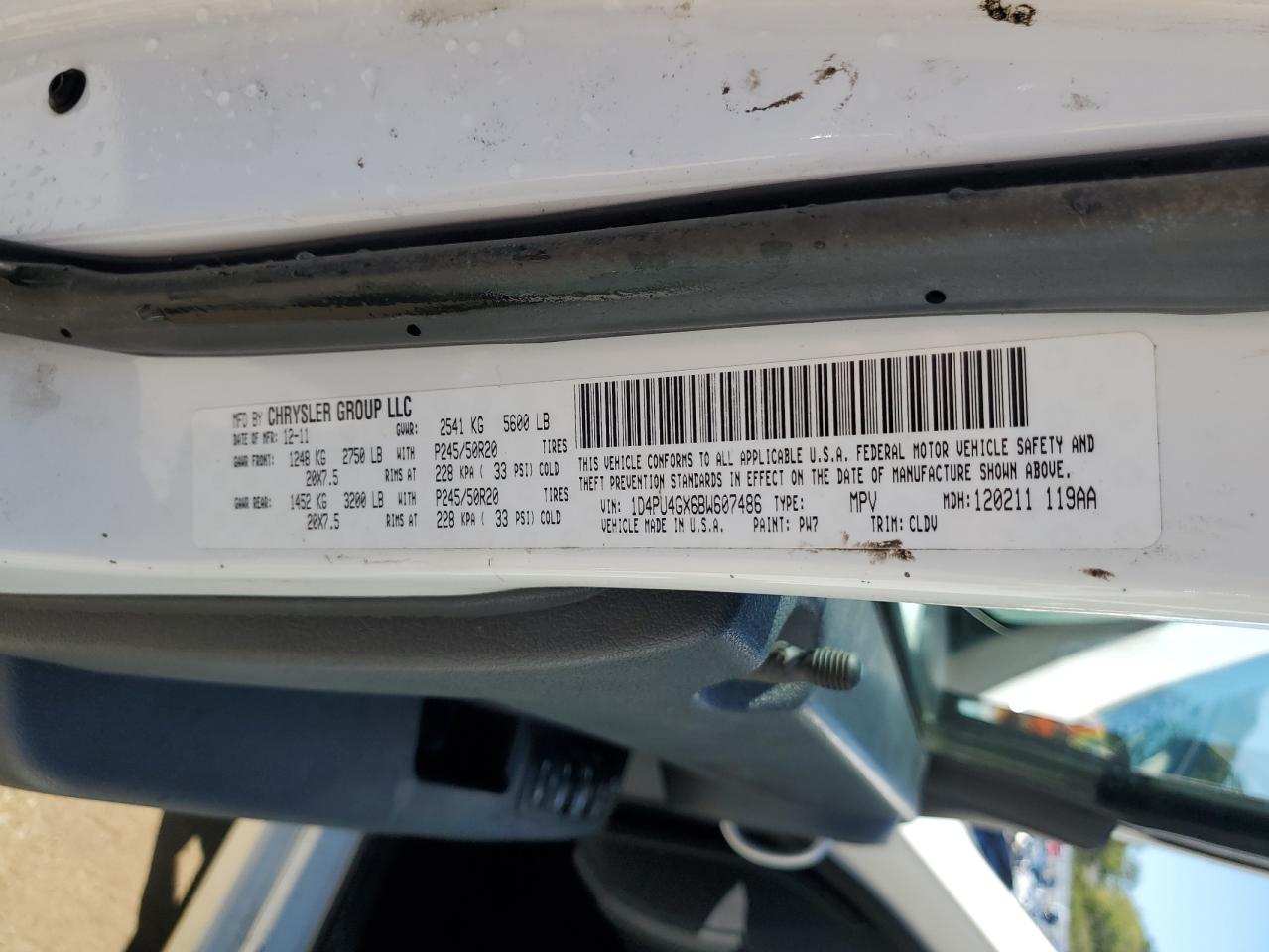 2011 Dodge Nitro Heat VIN: 1D4PU4GX6BW607486 Lot: 85479855