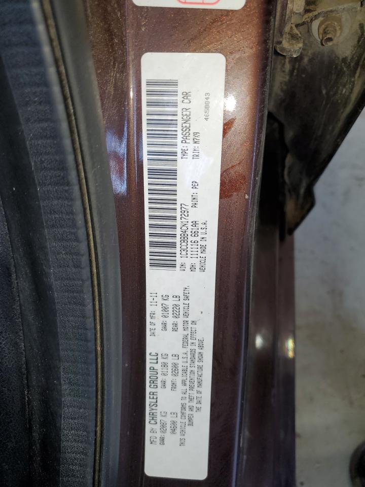 2012 Chrysler 200 Touring VIN: 1C3CCBBB4CN172977 Lot: 84392015