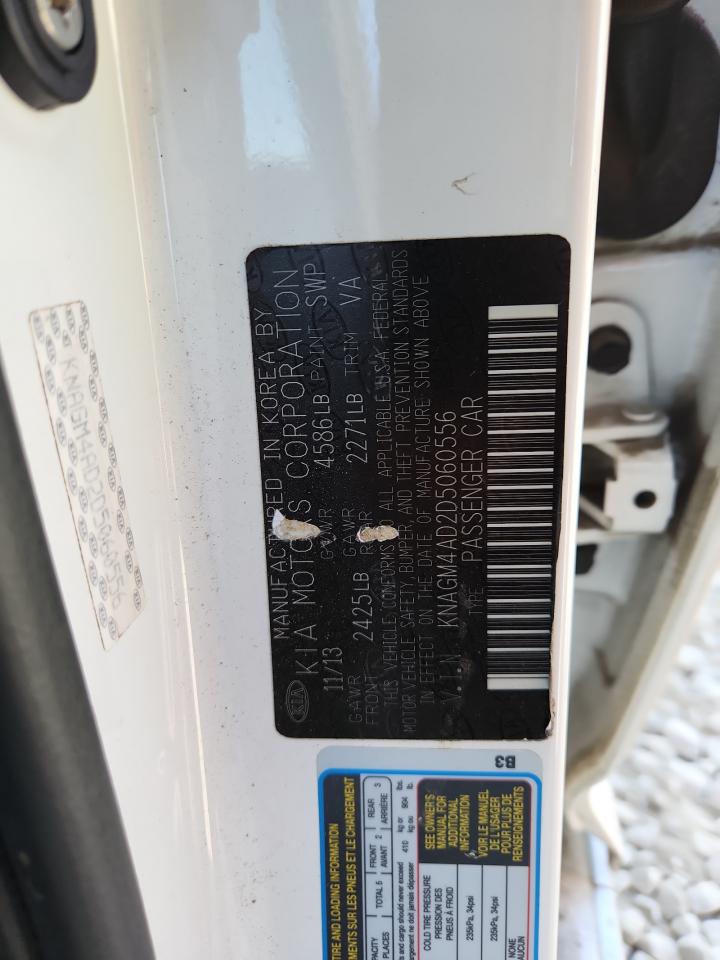 2013 Kia Optima Hybrid VIN: KNAGM4AD2D5060556 Lot: 82314895