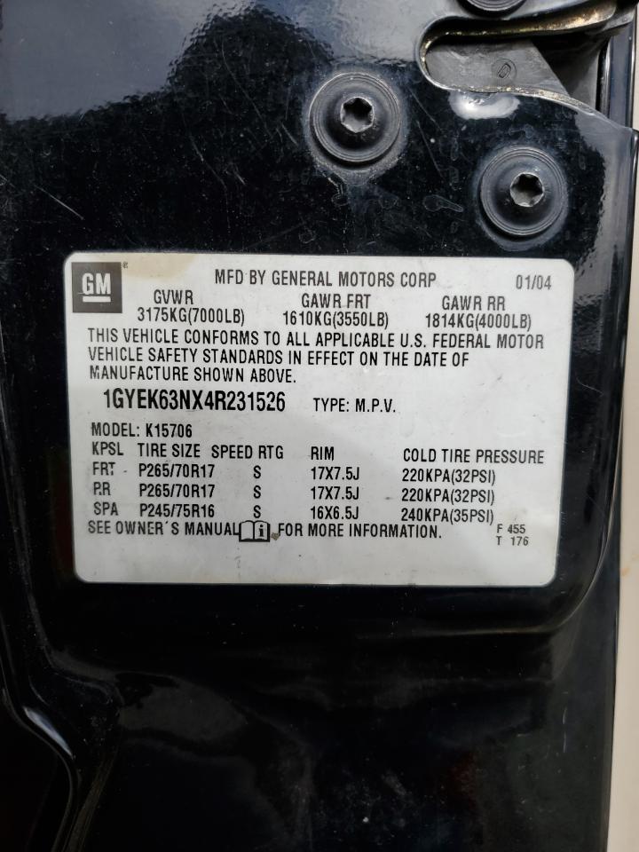 2004 Cadillac Escalade Luxury VIN: 1GYEK63NX4R231526 Lot: 86461935